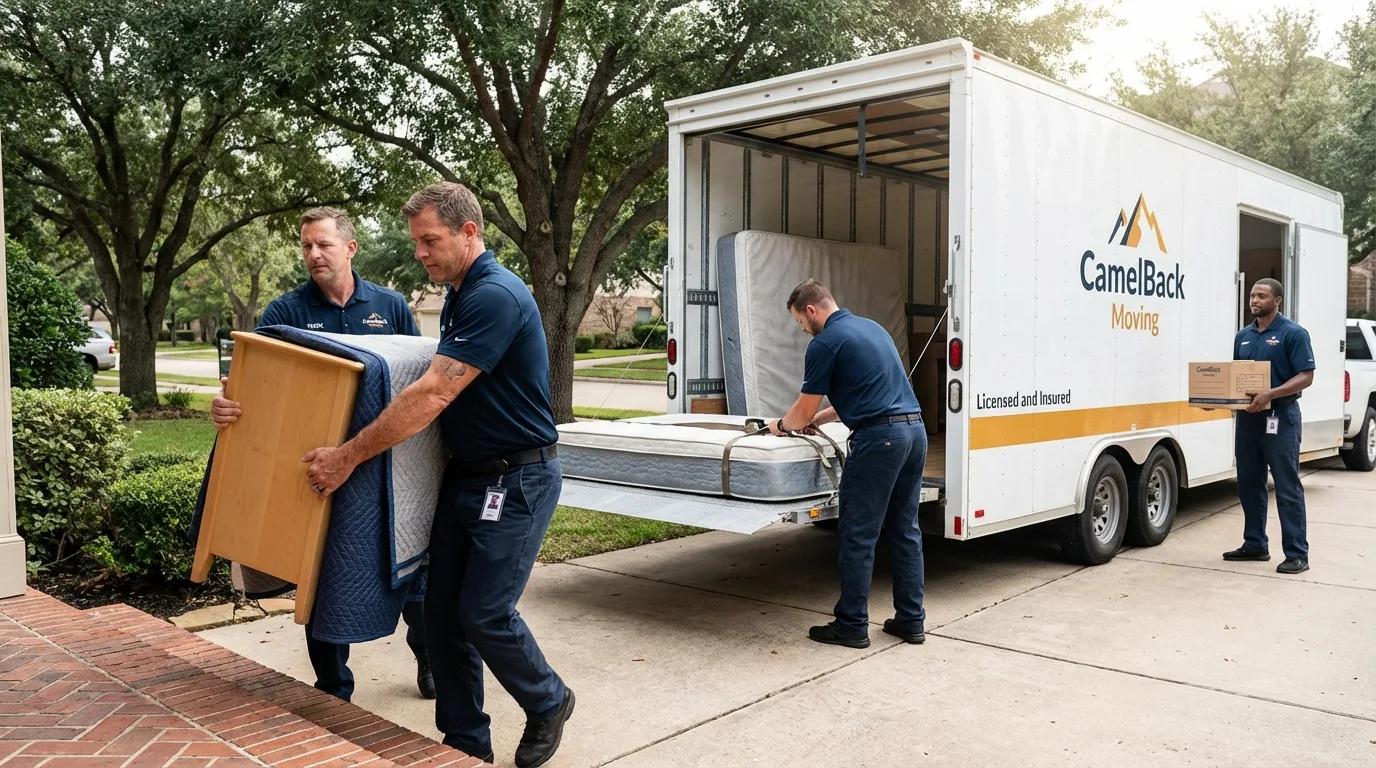 Crew loading residential truck for cross-state move from Bladensburg, MD