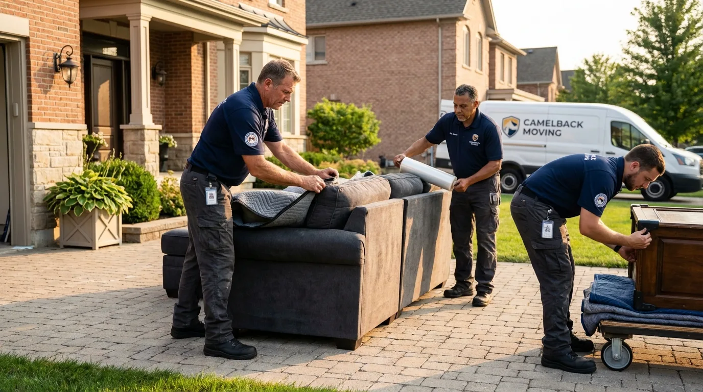 Large estate moving crew wrapping furniture in Bladensburg, MD