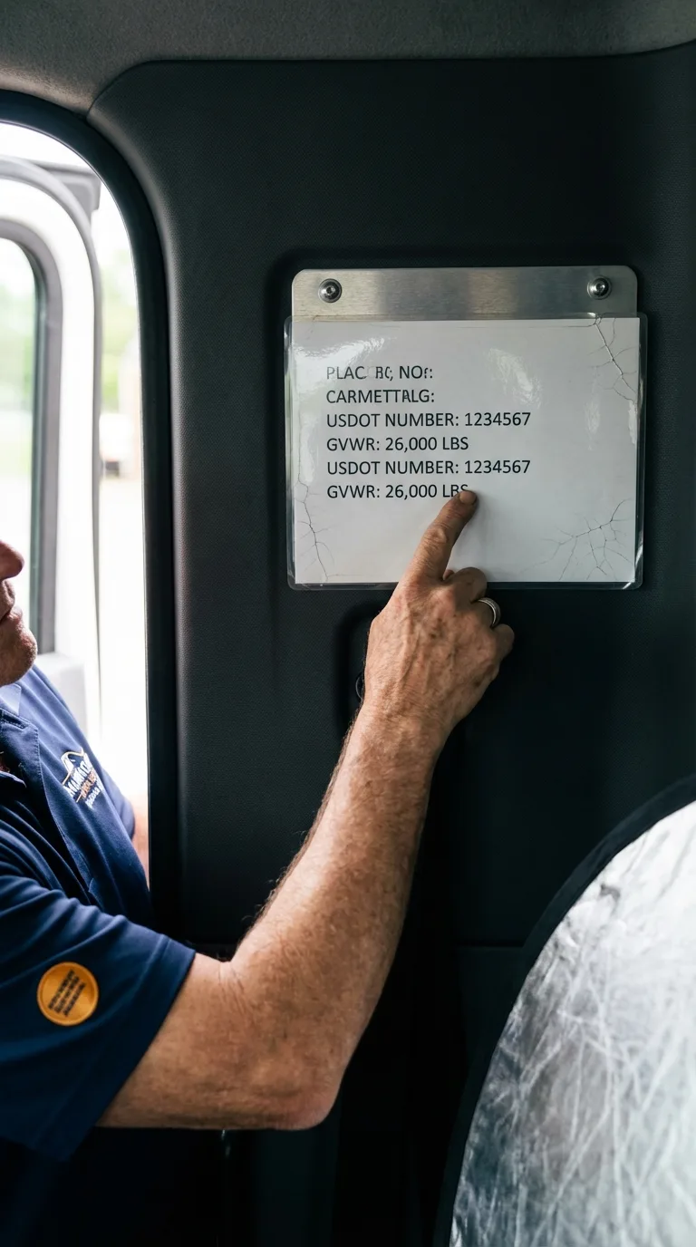 USDOT licensing placard verification in Bladensburg